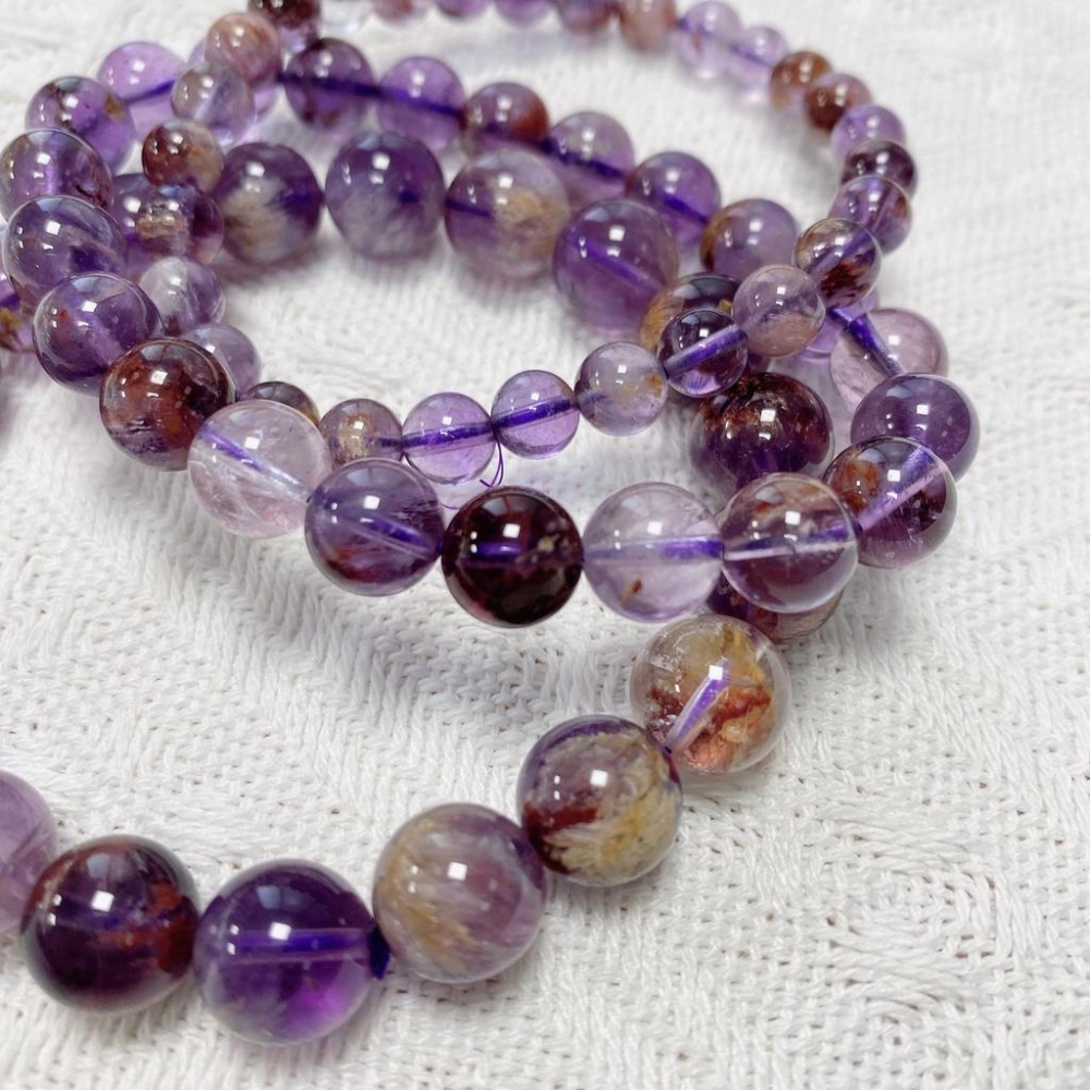 紫幽靈 水晶 紫幽 散珠 圓珠 異象水晶 幽靈 幽靈水晶 記憶力水晶 開發智慧 紫水晶 【CR009】-細節圖8