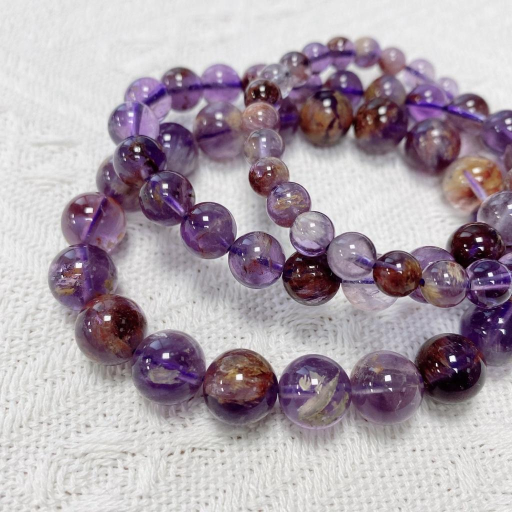 紫幽靈 水晶 紫幽 散珠 圓珠 異象水晶 幽靈 幽靈水晶 記憶力水晶 開發智慧 紫水晶 【CR009】-細節圖9