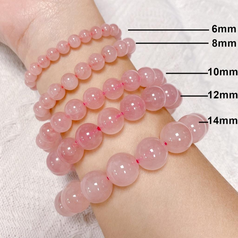 粉水晶 水晶 粉晶 粉水晶手鍊 粉水晶手串 粉水晶串珠 招桃花水晶 愛情水晶 天然水晶 招桃花水晶 人緣【CR006】-細節圖2