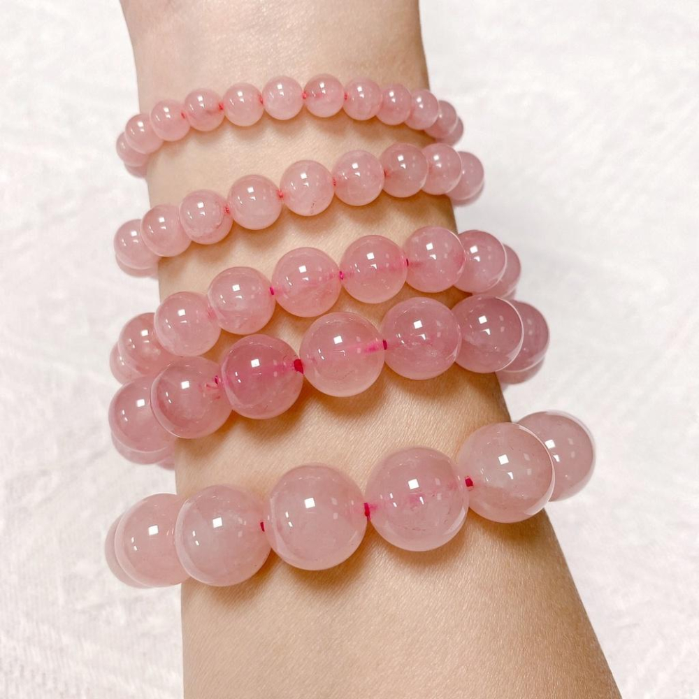 粉水晶 水晶 粉晶 粉水晶手鍊 粉水晶手串 粉水晶串珠 招桃花水晶 愛情水晶 天然水晶 招桃花水晶 人緣【CR006】-細節圖6