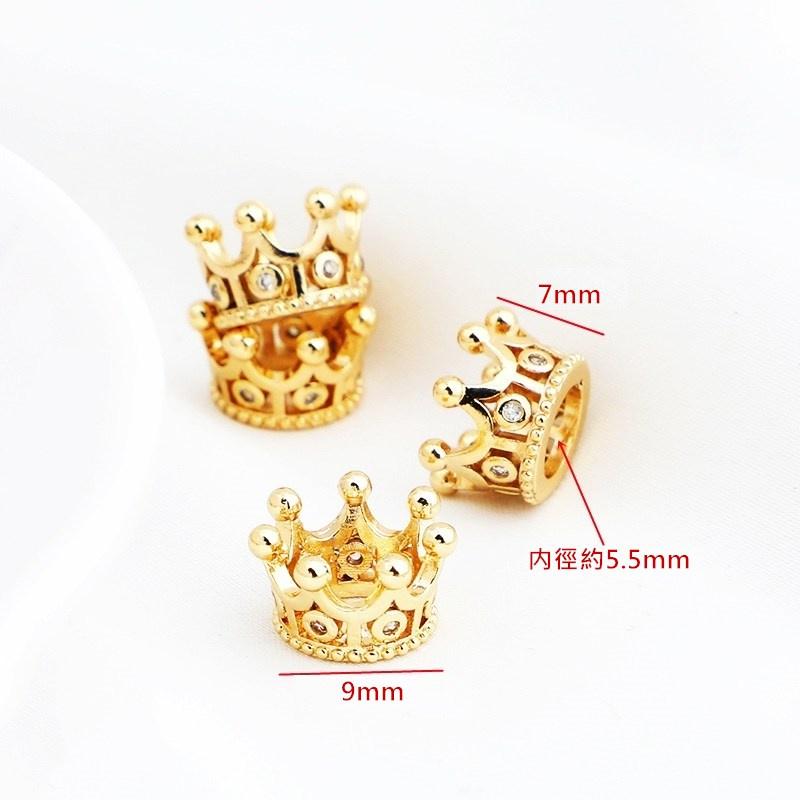 ✨星辰✨皇冠隔珠配件 隔珠 套珠圈 14K包金 14K包金皇冠 串珠材料 DIY材料包 銀飾 散珠【MA039】-細節圖2