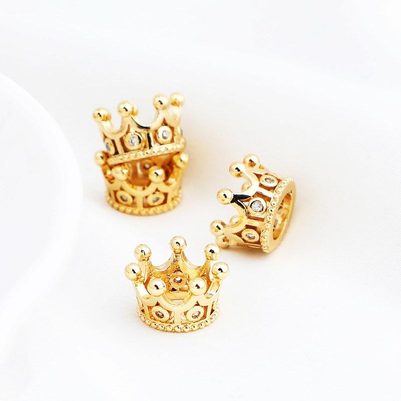 ✨星辰✨皇冠隔珠配件 隔珠 套珠圈 14K包金 14K包金皇冠 串珠材料 DIY材料包 銀飾 散珠【MA039】-細節圖5