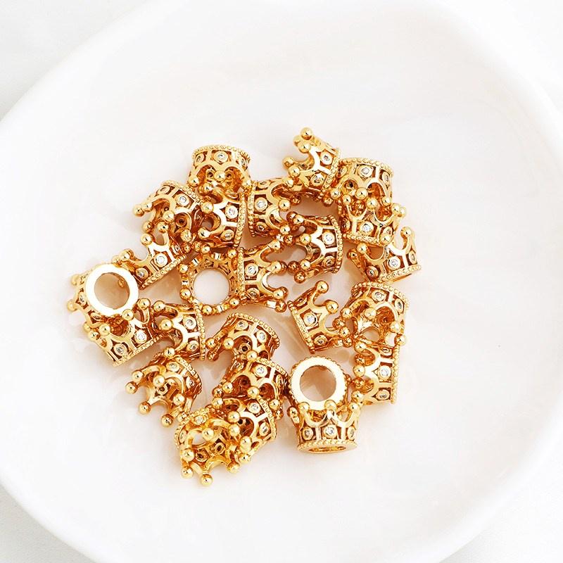 ✨星辰✨皇冠隔珠配件 隔珠 套珠圈 14K包金 14K包金皇冠 串珠材料 DIY材料包 銀飾 散珠【MA039】-細節圖6