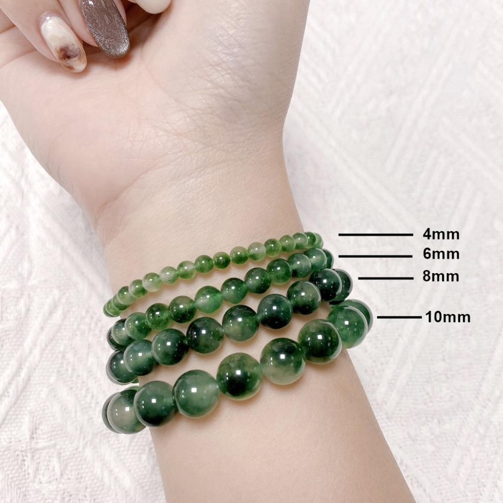 ✨星辰✨ 水草瑪瑙 瑪瑙 綠瑪瑙 瑪瑙珠 串珠 手鍊 手珠 條珠 天然水晶 綠水草瑪瑙 水晶珠串 【CR004】-細節圖2