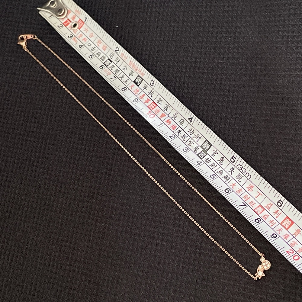 米老鼠造型鈦鋼精緻細膩鑽石項鍊 鎖骨鍊 頸鍊 抗敏 玫瑰金色@c519€-細節圖2