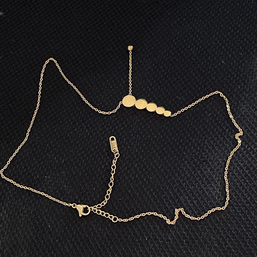 貝殼氣質鋼精緻細膩鎖骨玫瑰金頸鍊 仙氣抗敏 鈦鋼 鍍18 K@c519€-細節圖2