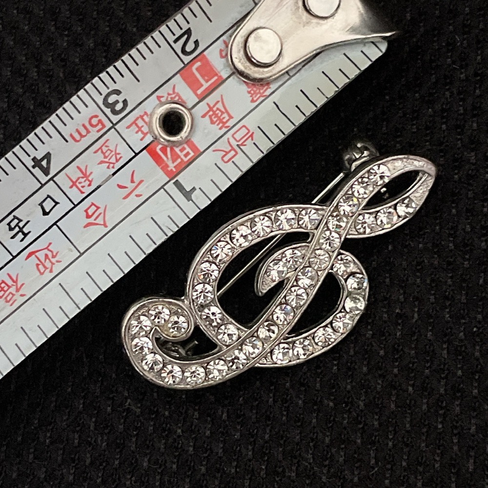 音符 高音譜號 造型鑽石胸針@c519#€-細節圖3