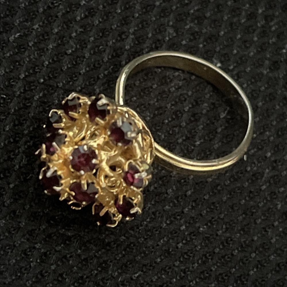 高貴黑色優雅花鑽戒指 立體鏤空開口戒@戒€-細節圖3