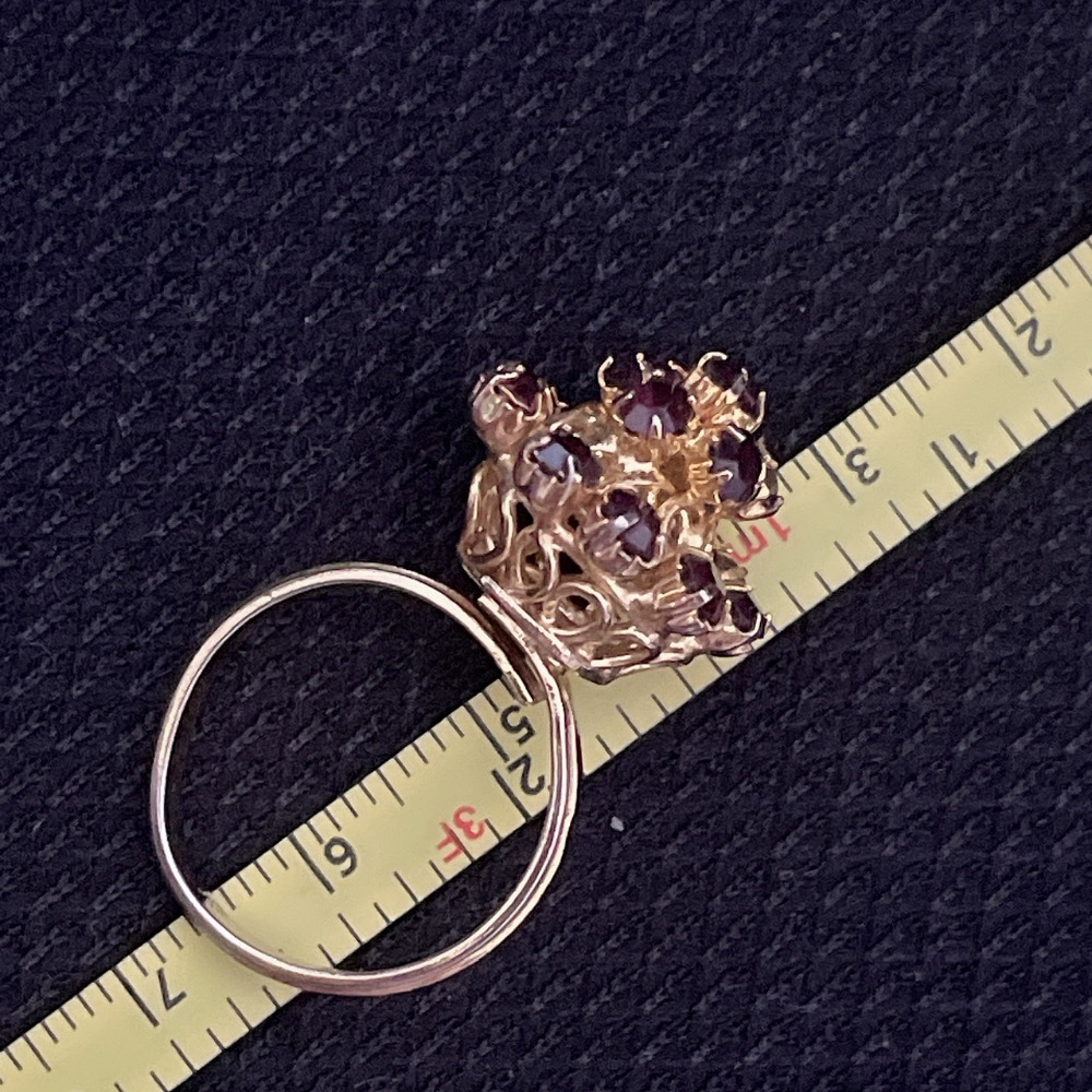 高貴黑色優雅花鑽戒指 立體鏤空開口戒@戒€-細節圖4