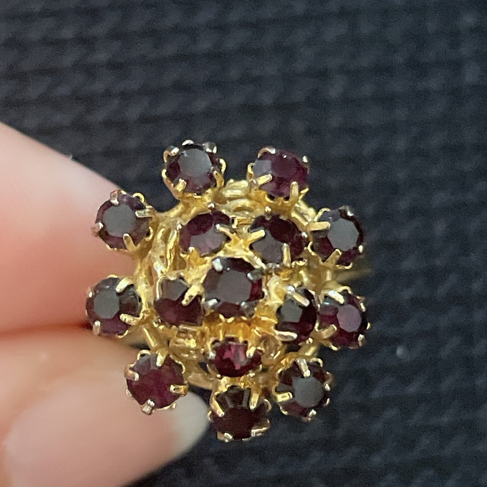 高貴黑色優雅花鑽戒指 立體鏤空開口戒@戒€-細節圖5