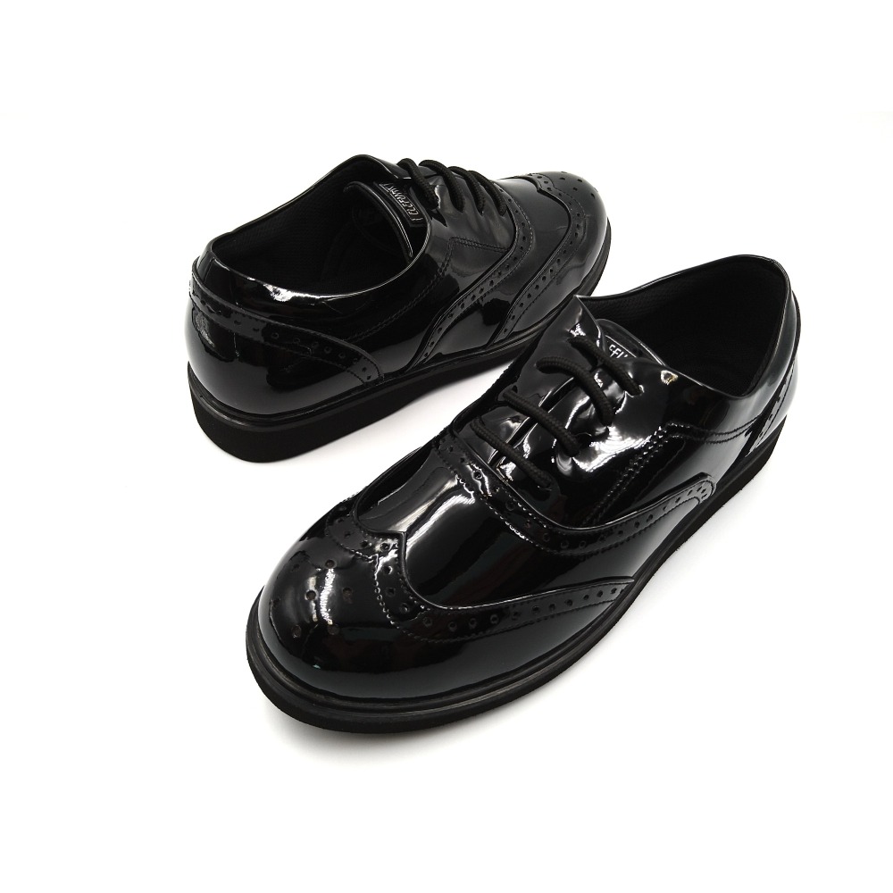 ELEFUNK ＂CAS-80B＂ CLASSIC CASUAL SHOES LITE 經典黑色亮皮 布洛克 輕量復古鞋-細節圖6