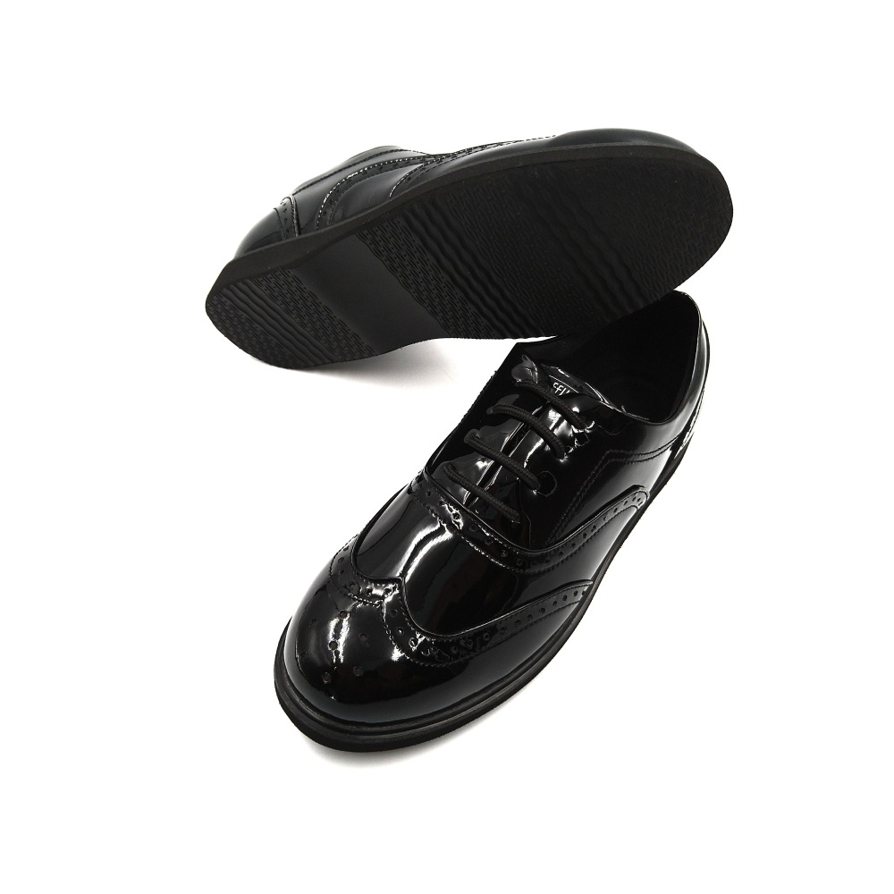 ELEFUNK ＂CAS-80B＂ CLASSIC CASUAL SHOES LITE 經典黑色亮皮 布洛克 輕量復古鞋-細節圖7