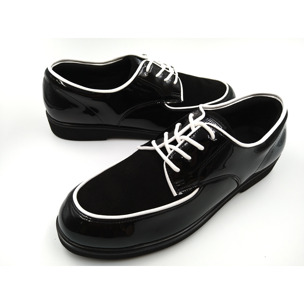 ELEFUNK ＂CA-204＂ 經典黑白亮皮X翻毛皮拼接FUNKY SHOES復古鞋 HUSH PUPPIES可參考-細節圖7