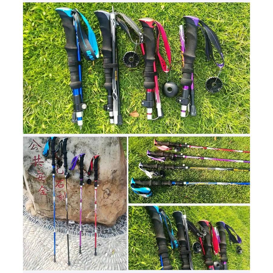 【🔥台灣24H出貨🔥】鋁合金登山杖 五節鋁合金款 折疊登山杖 登山用品 EVA手把 拐杖 伸缩手杖 戶外【CP066】-細節圖9
