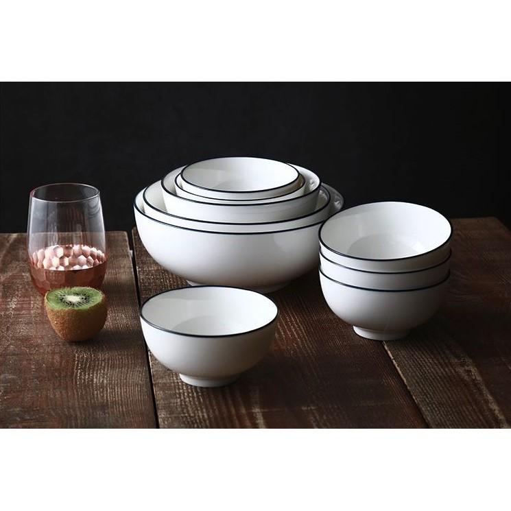 簡約 陶瓷碗 日式  五吋 藍邊陶瓷碗 湯碗 陶瓷碗  廚房餐具【RS909】-細節圖7
