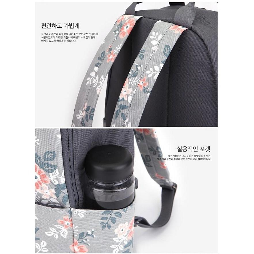 韓國官網同款 火鶴 火烈鳥 田園風 花朵 後背包 單肩包 手機包 出國 旅行 可放筆電 A4紙【RB488】-細節圖7