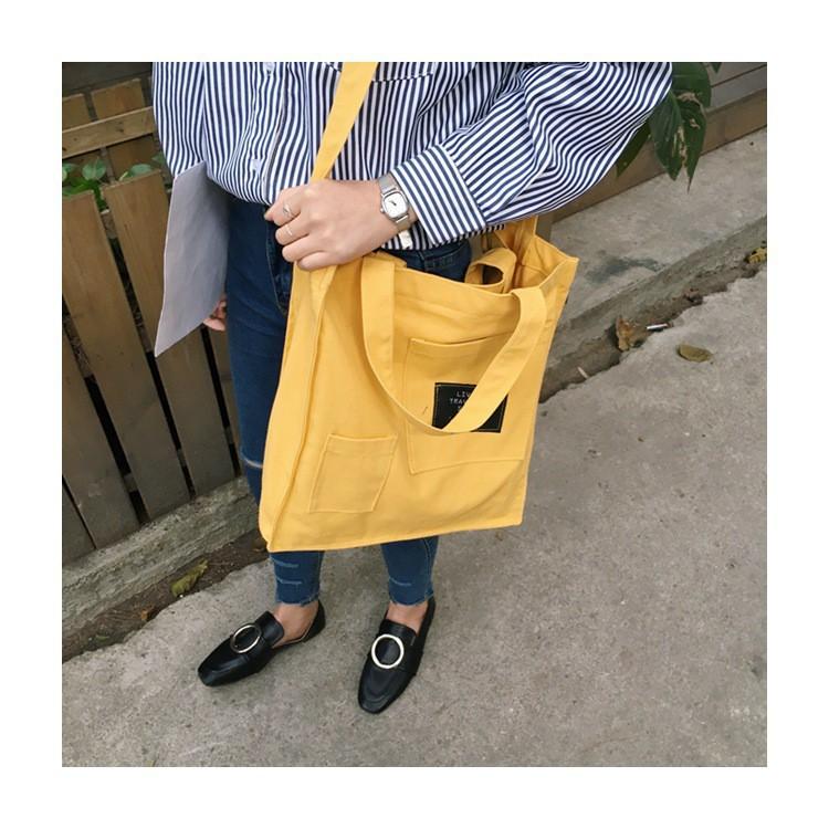 韓國秋冬新款 綠標包 帆布包 手提包 肩背包 手提袋 包包 旅行袋【RB477】-細節圖3