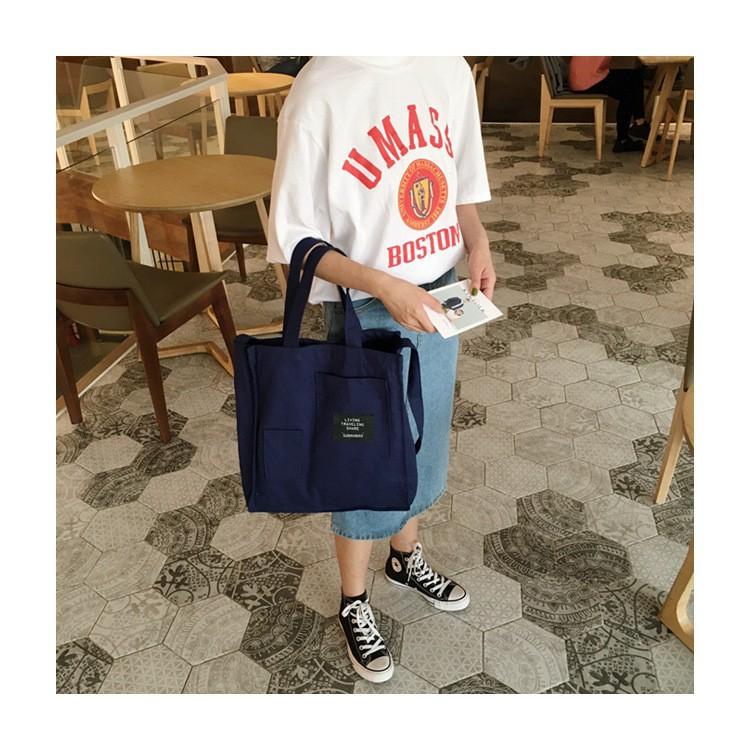 韓國秋冬新款 綠標包 帆布包 手提包 肩背包 手提袋 包包 旅行袋【RB477】-細節圖4