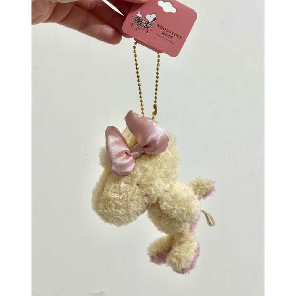 現貨❗️🇯🇵2026新款 糊塗塌客蝴蝶結（粉/原） 吊飾 WOODSTOCK 胡士托 Snoopy 鑰匙圈 娃娃 史努比-細節圖5