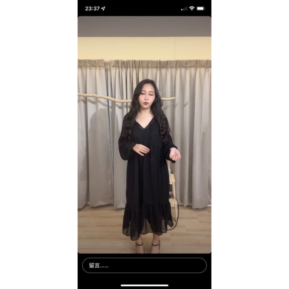 （轉售）CHINgoods親古 透膚洋裝附內襯（黑）-細節圖2