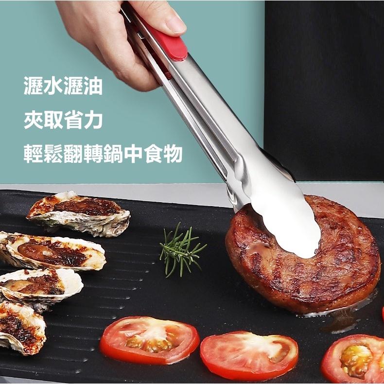 食物夾 烤肉夾 不鏽鋼 料理夾 防燙夾 零食夾 不銹鋼 防燙 夾 夾子 矽膠夾【RS1422】-細節圖8
