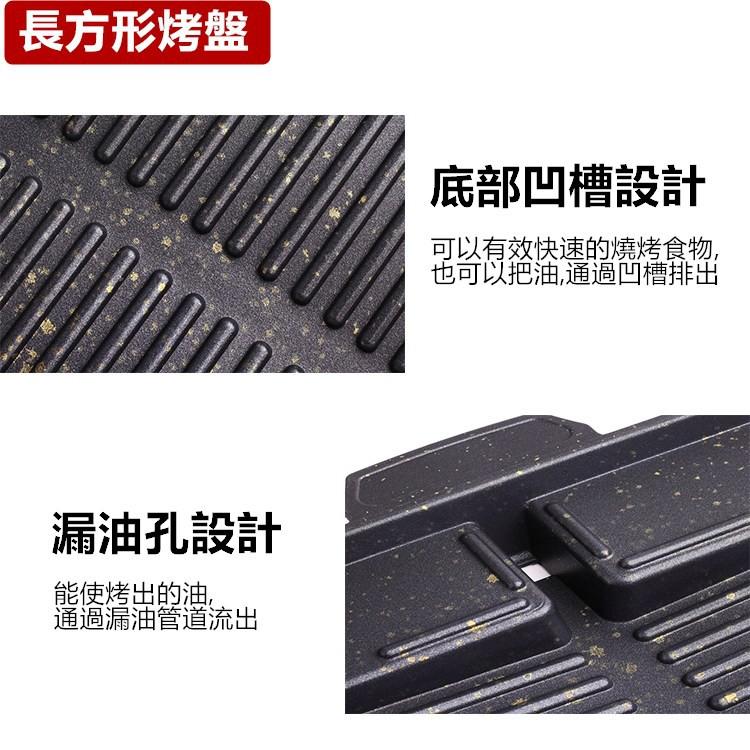 烤盤 韓式烤盤 方形/圓型/長方形 麥飯石烤盤 無煙盤 烤肉盤 漏油設計 卡式爐用 露營 烤肉 戶外【RS1133】-細節圖7