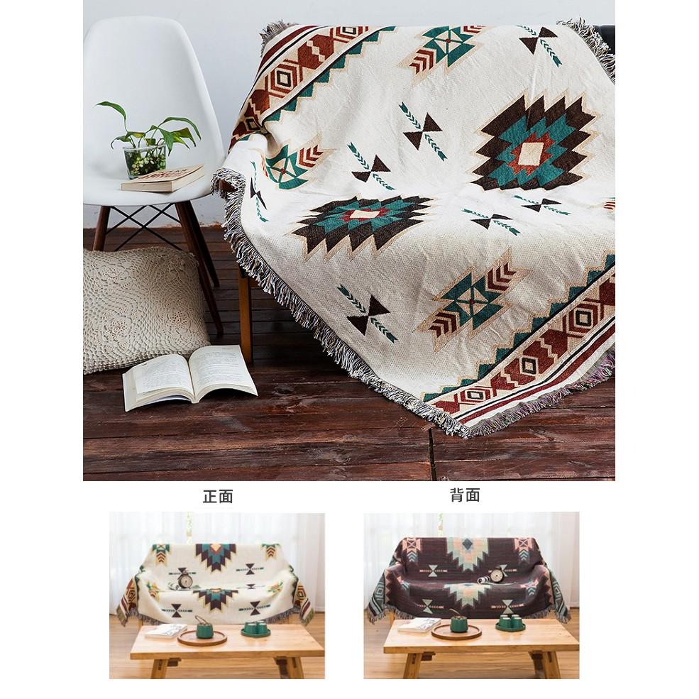 地毯 北歐幾何雙面毯 雙層編織毯 蘇克雷 英國國旗 美式鄉村 沙發毯 保暖毯 沙發巾 臥室床邊毯 露營【CP011】-細節圖8