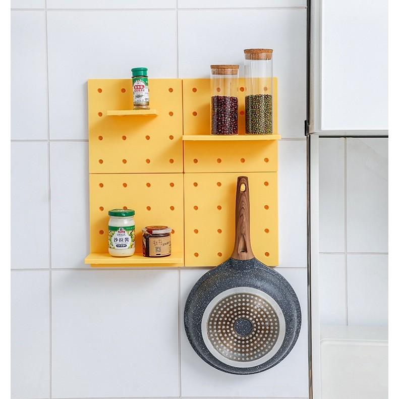 現貨 彩色牆掛洞洞板 免釘牆掛式收納架 牆面置物架 組合收納板 牆掛收納版【RS1098】-細節圖8