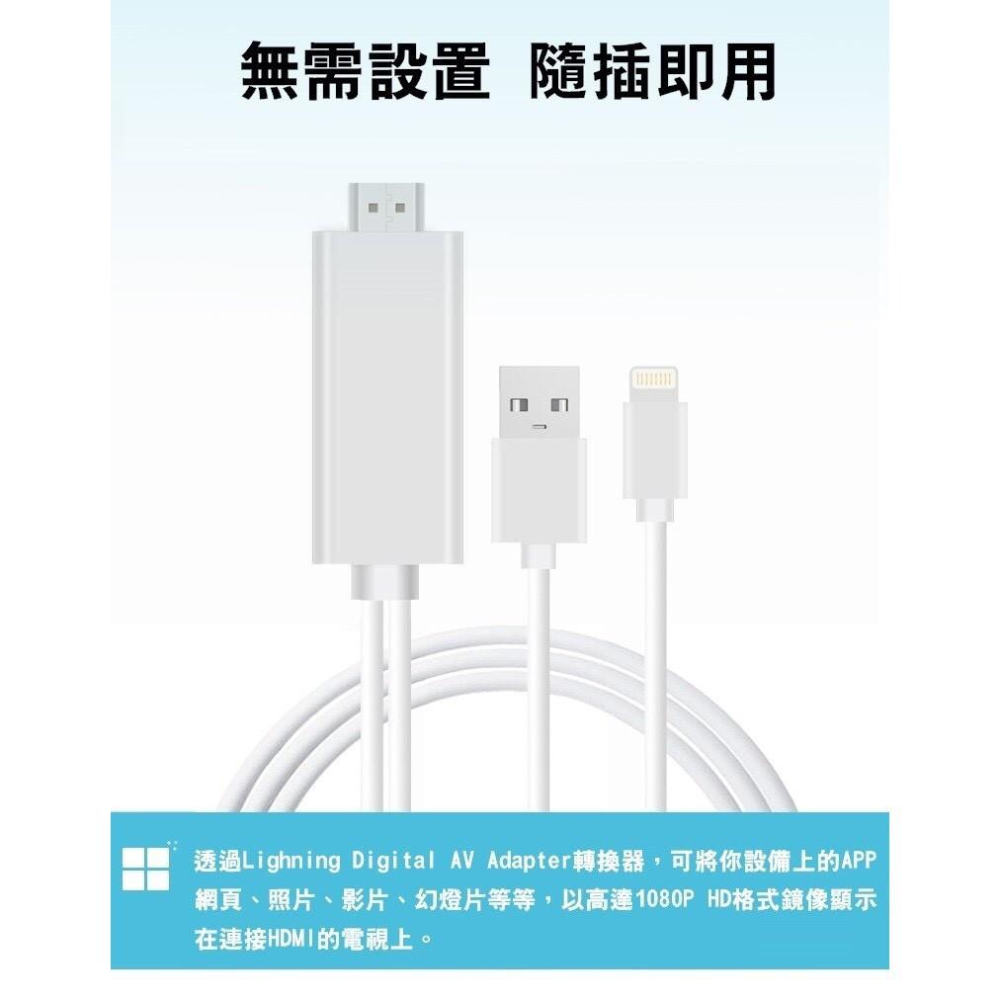 HDMI線 電視轉接線 HDMI 即插即用 3合1 蘋果 同屏同步顯示 電視 螢幕 轉接線 USB 充電線【RI369】-細節圖7