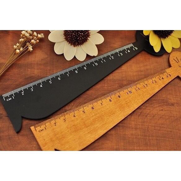 【滿額免運】文具 鄉村 貓咪 造型 原木直尺 15CM ZAKKA 鄉村 實木 書籤 手作木頭 【RS499】-細節圖9