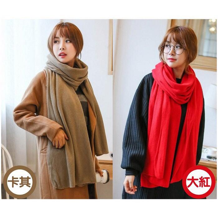 【現貨加厚款】圍巾 單色圍巾 披肩 秋冬超保暖 仿羊絨圍巾超柔軟【FA004】-細節圖3