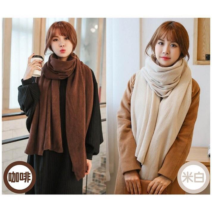 【現貨加厚款】圍巾 單色圍巾 披肩 秋冬超保暖 仿羊絨圍巾超柔軟【FA004】-細節圖4