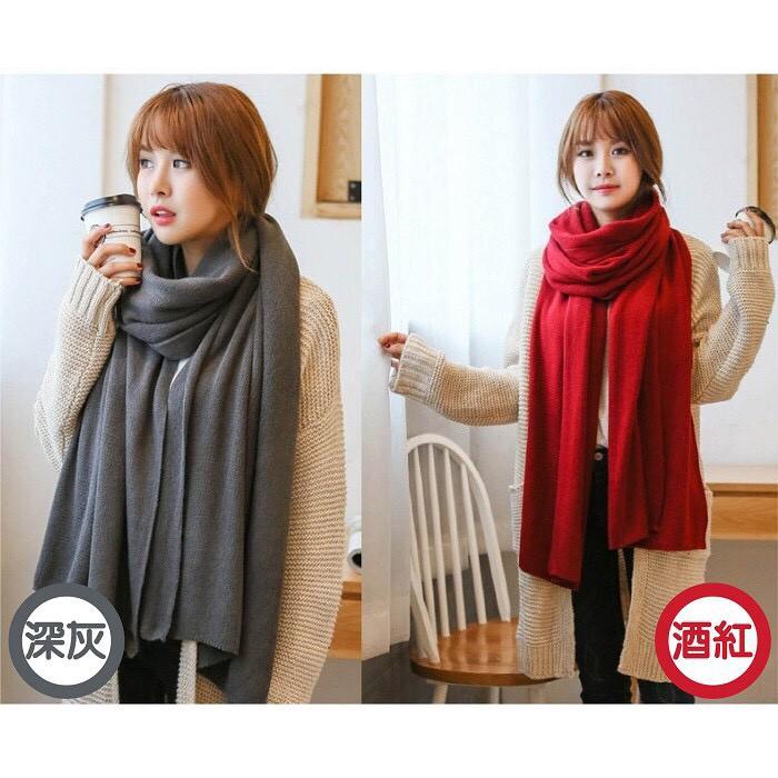【現貨加厚款】圍巾 單色圍巾 披肩 秋冬超保暖 仿羊絨圍巾超柔軟【FA004】-細節圖6