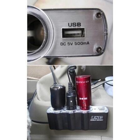 【台灣現貨】 車充 點煙器擴充 USB 點菸器 三孔 擴充 插座1轉3 點煙器 擴充座 導航 行車記錄器 【RR011】-細節圖3