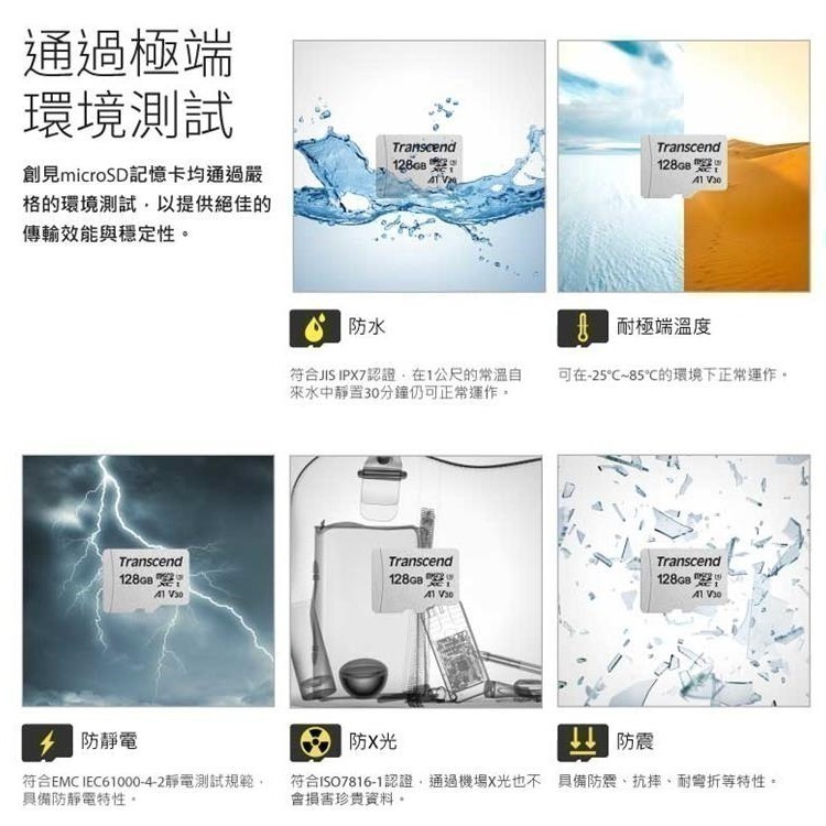 創見 64G 128G 256G 記憶卡 microSD TF 含稅公司貨五年保固-細節圖7