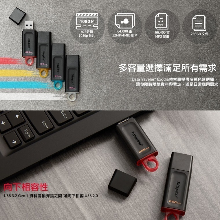 KingSton 金士頓 64G 128G 256GB 隨身碟 DTX 含稅公司貨五年保固-細節圖4