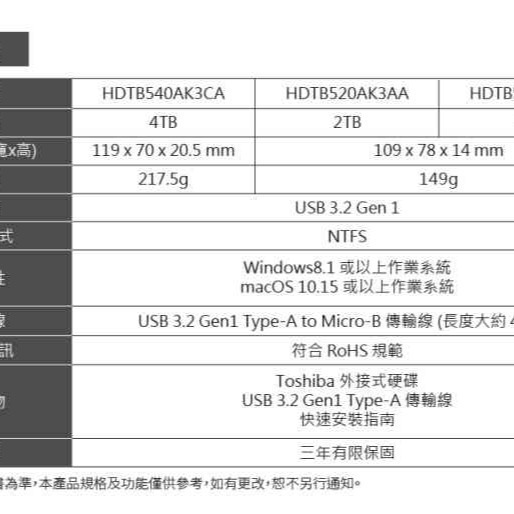 Toshiba 東芝 2.5吋 1TB 2TB 4TB 外接硬碟 A5 黑靚潮 隨身硬碟 行動硬碟 取代A3-細節圖9