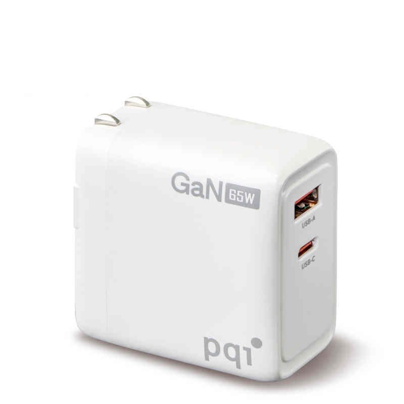 PQI 勁永 GaN 氮化鎵 PD 充電器 QC3.0快充 65W 雙孔 USB-C+USB-A-細節圖2