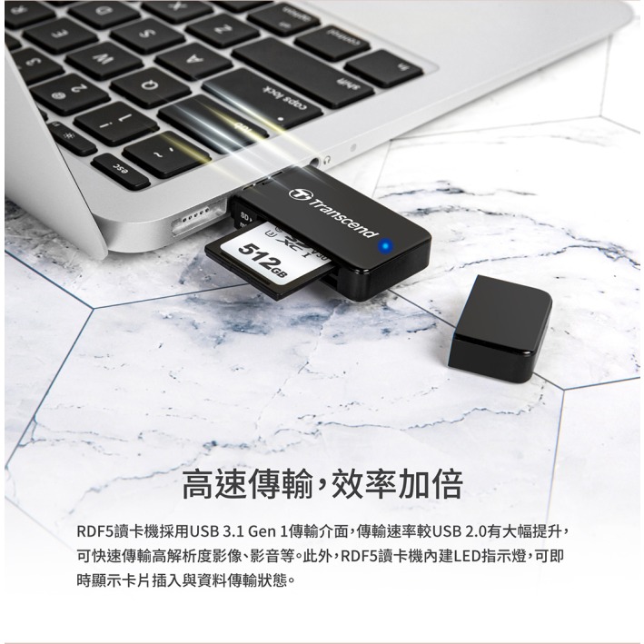 創見 USB 記憶卡 讀卡機 TS-RDF5 適用 SD microSD TF-細節圖5