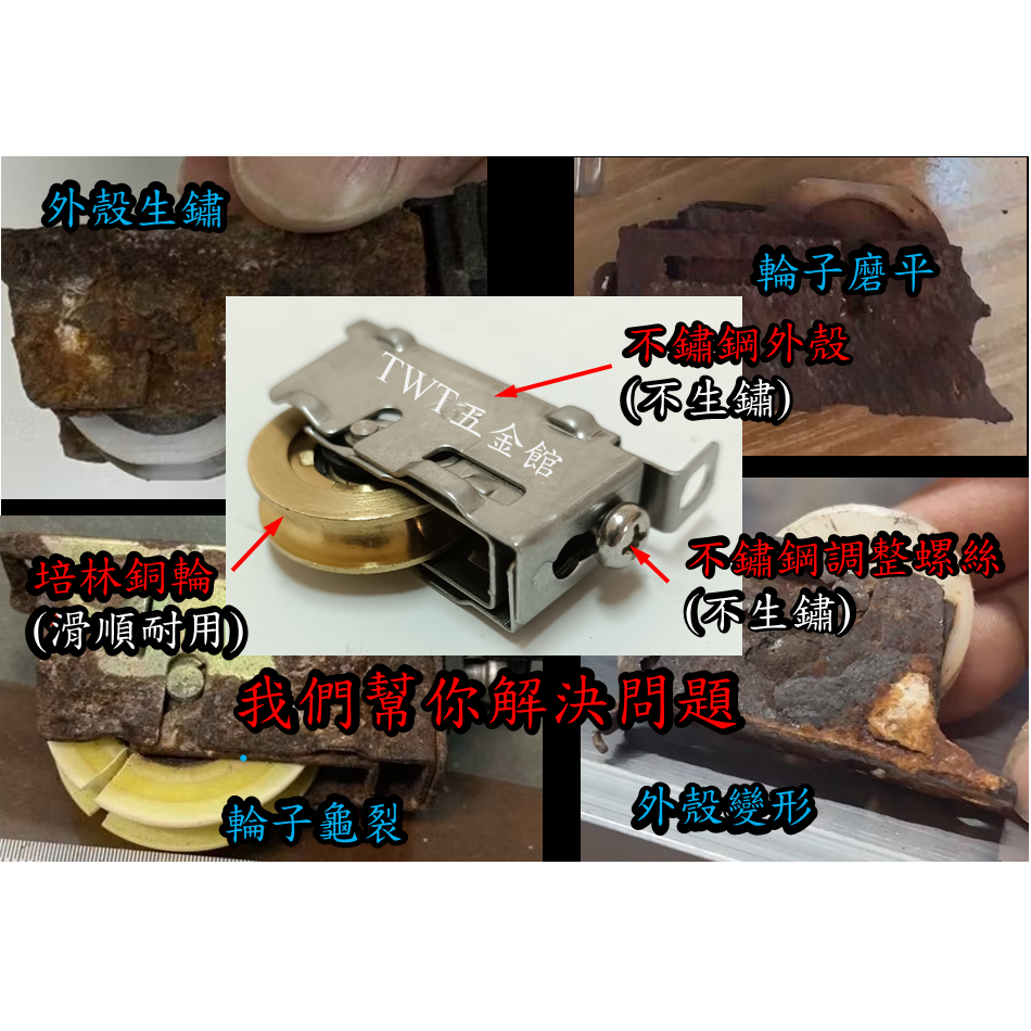 818 898型 培林調整輪 培林輪 紗窗輪 761機械輪 氣密窗調整輪 調整輪 玻璃窗輪 窗戶輪 鋁窗輪 玻璃窗輪-細節圖7