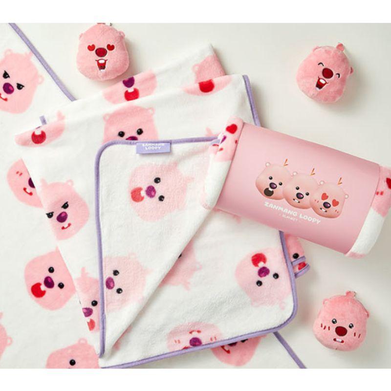 韓國連線 Zanmang Loopy 露比大頭膝上毯 隨身毯 毛毯-細節圖2