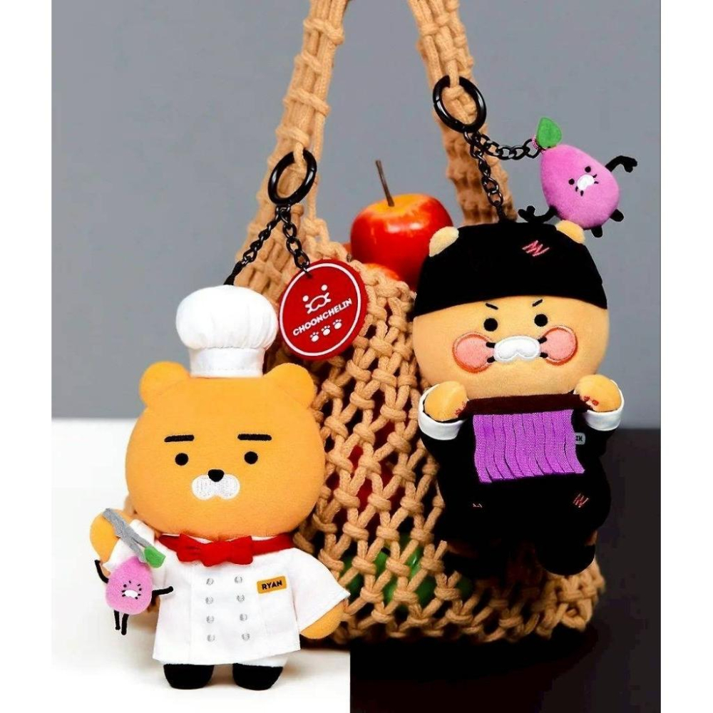 韓國連線 Kakao friends x 黑白主廚2 聯名萊恩春植玩偶吊飾 15cm-細節圖2
