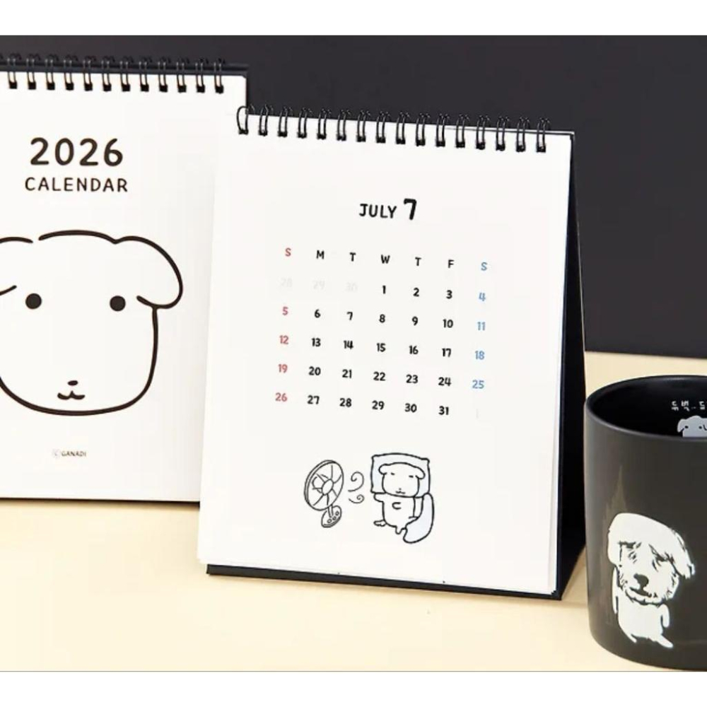 部分現貨 Ganadi 迦納迪犬 2026桌曆 月曆 筆記本 記事本-細節圖7