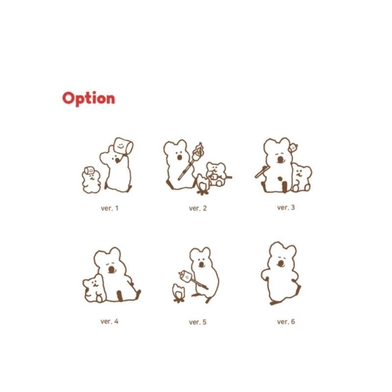 韓國連線 Dinotaeng Quokka Bobo 文具系列 中性筆 吊飾 印章memo夾 訂書機 束線套-細節圖3