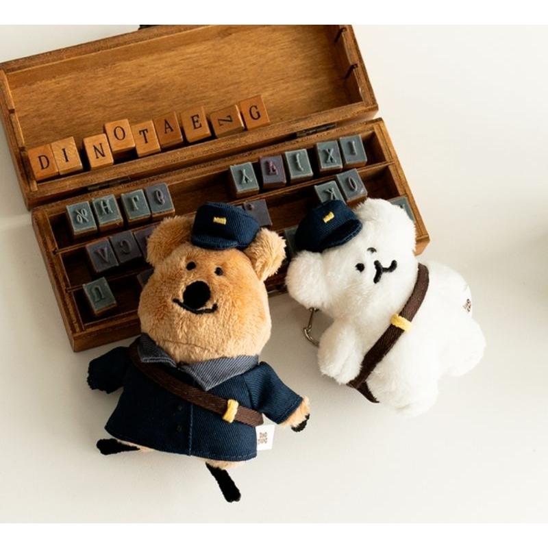 韓國連線 Dinotaeng Quokka Bobo 文具系列 中性筆 吊飾 印章memo夾 訂書機 束線套-細節圖6