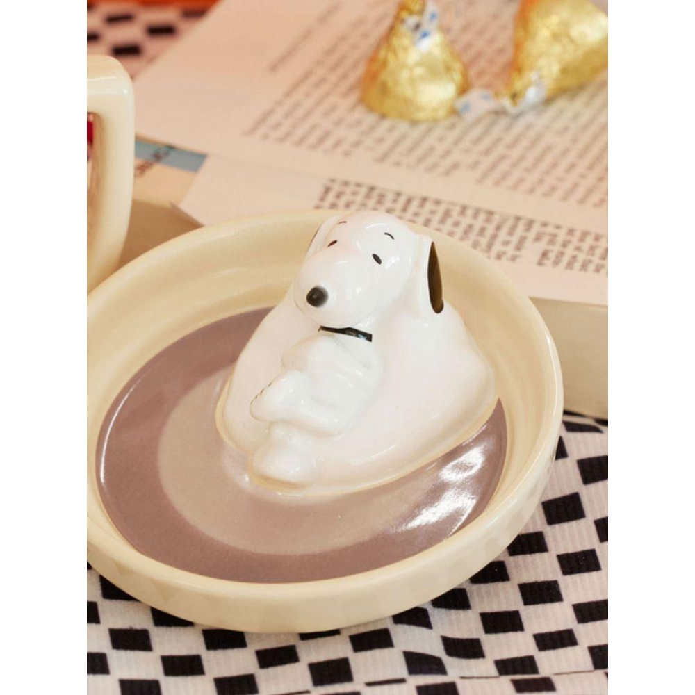 韓國連線 Peanuts 史努比含蓋陶瓷馬克杯 300ml-細節圖5