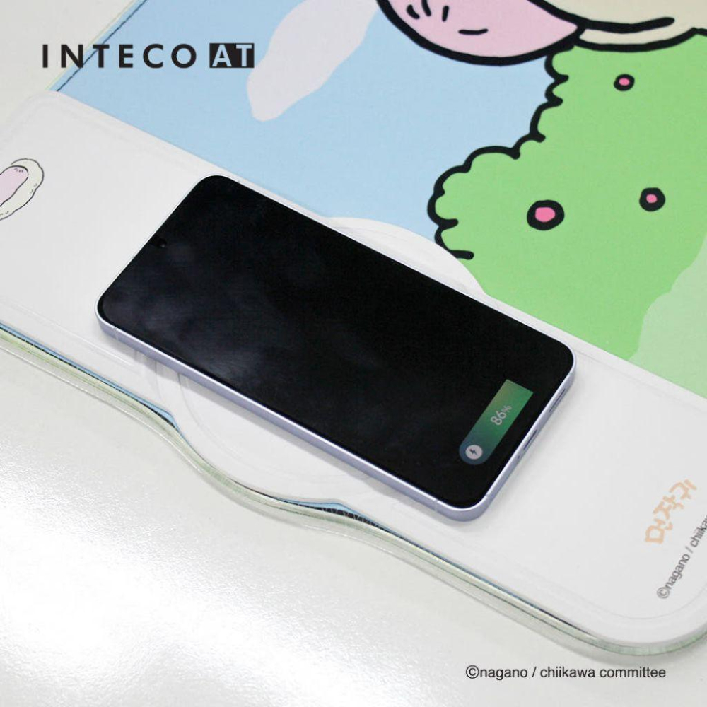 韓國連線 Chiikawa吉伊卡哇 二合一手機耳機充電滑鼠墊-細節圖3