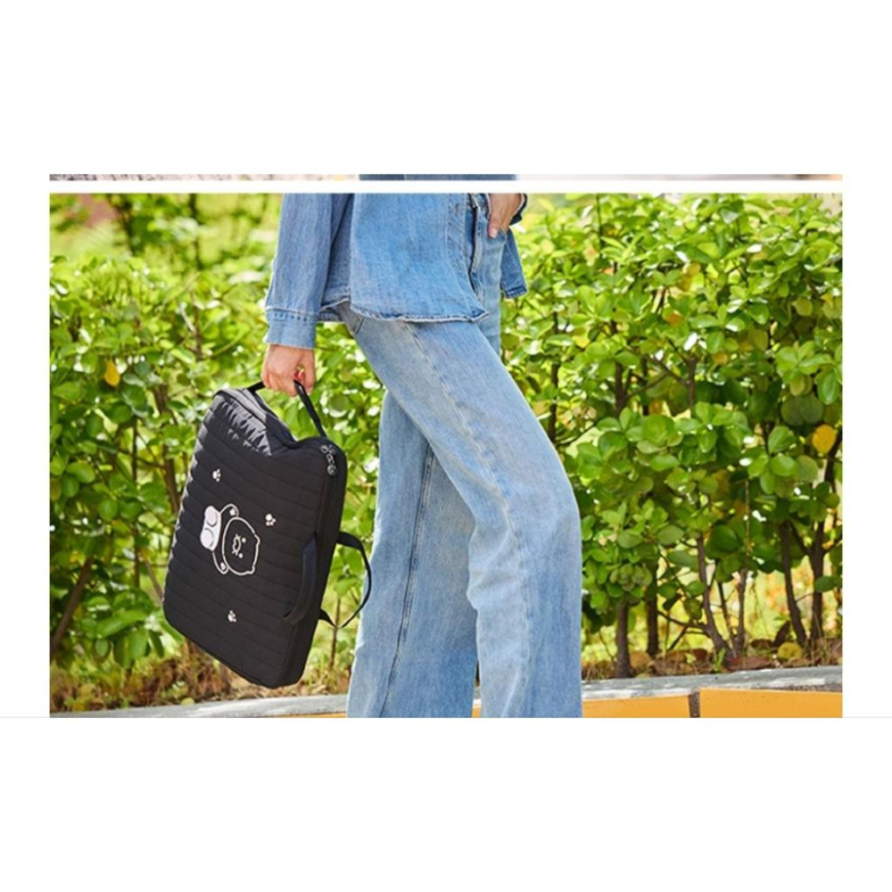 韓國連線 Kakao friends 純黑春植厚包覆16吋筆電平板包-細節圖5