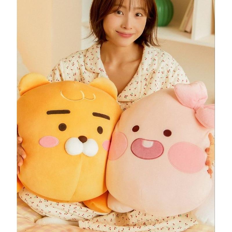 韓國連線 Kakao friends 超巨款 萊恩桃子趴趴抱枕-細節圖2