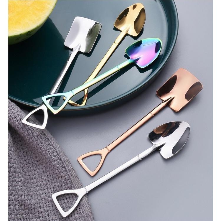 【台灣免運24h出貨】鏟子湯匙 湯匙叉子 鏟子叉子 小湯匙 水果叉 咖啡杓 造型湯匙 鐵鏟湯匙 攪拌棒【RS1397】-細節圖8